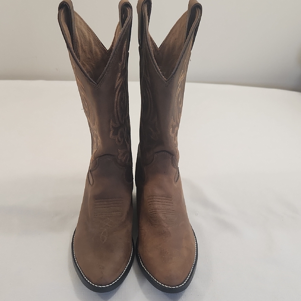 Justin Boots Dark Brown Western Boots - Picture 4 of 12